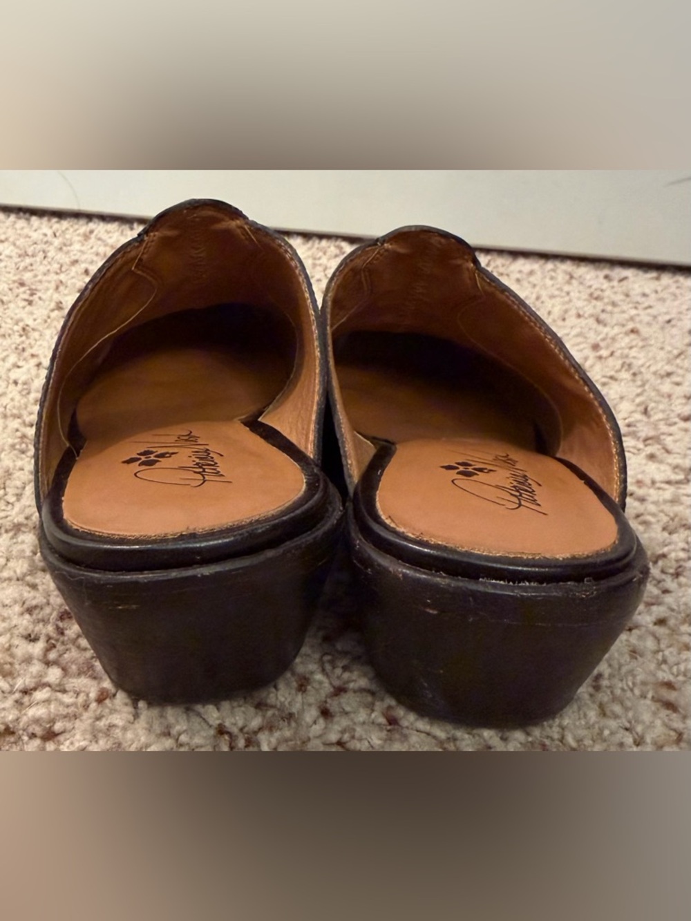 Patricia Nash Tooled Leather Pointed Toe Mules, Brown/Turquoise, Size 5.5 - Picture 6 of 9